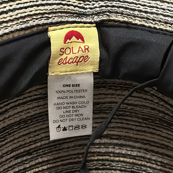 Solar Escape Adjustable Woven Sun Hat Wide Brim Beach One Size - Picture 4 of 5